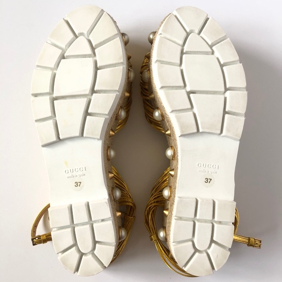 GUCCI GOLD LEATHER ESPADRILLES - BRAND NEW IN BOX! - Picture 6 of 8